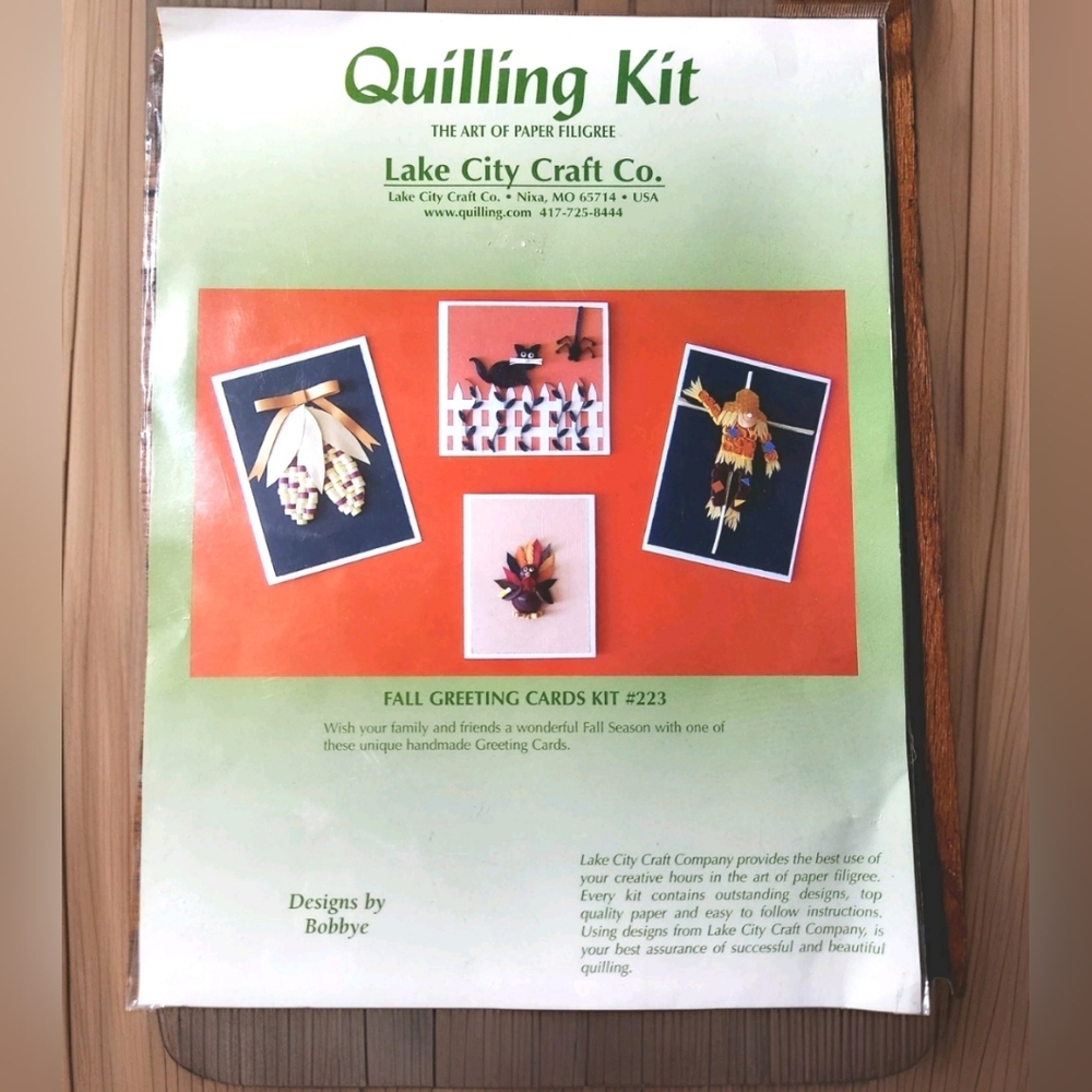 Vintage Fall Quilling Kit – Lake City Craft Co. #223 – Make 4 DIY Cards! NIP 🎨